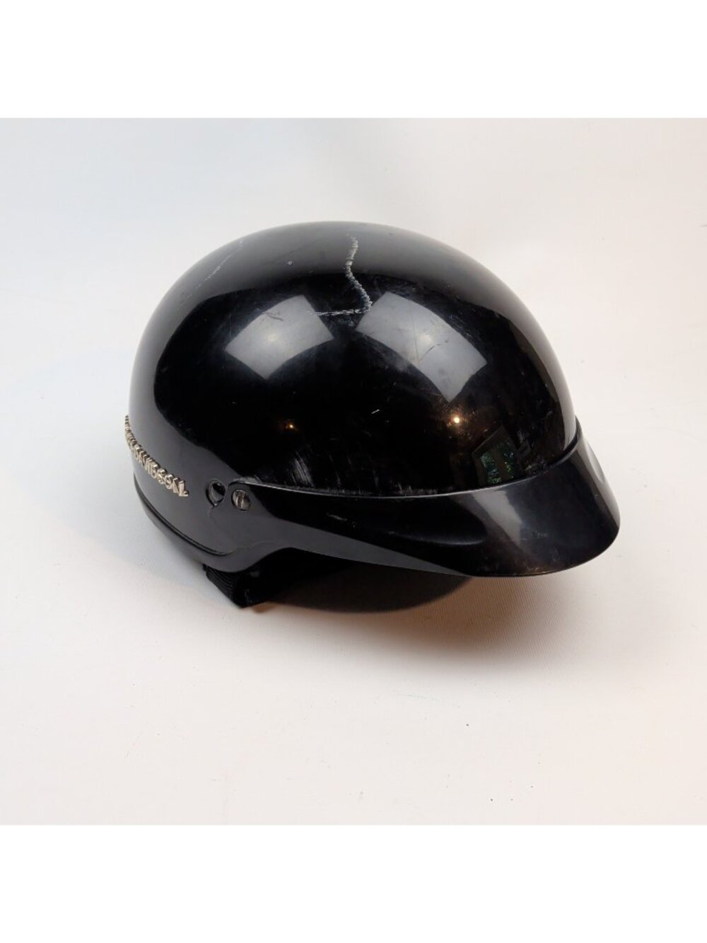 Y2K Harley Davidson Midway DOT Half Helmet Sz M w/ Leather Ear Flap Zip Out